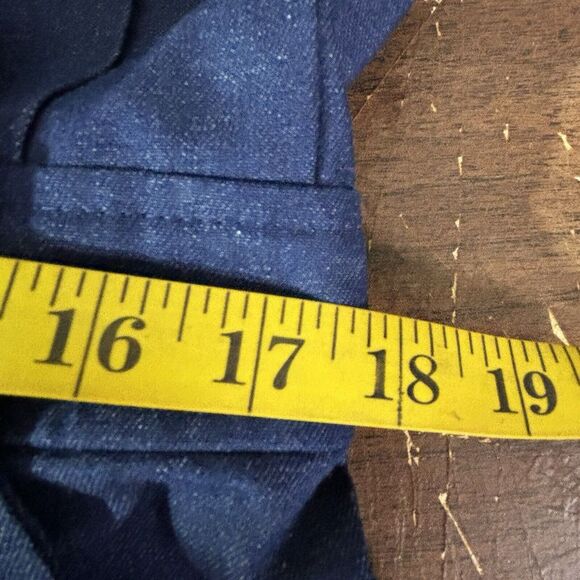 Charna Dallas, TX Dress Size 18W Blue‎ Denim Maxi Big Lapel Banded Waist Vintage - Picture 12 of 14